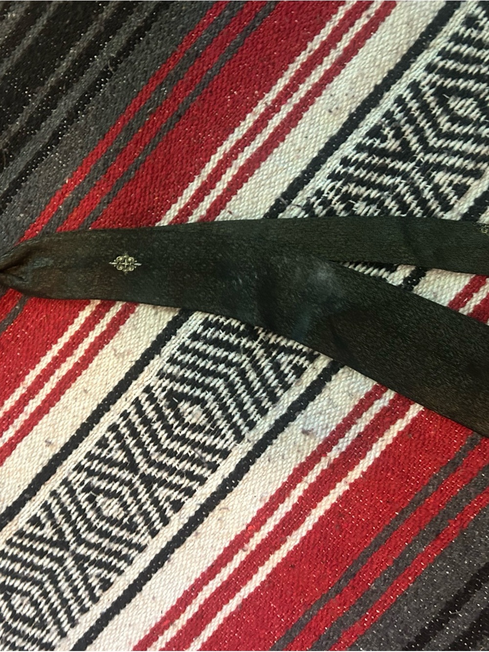 Men's Real Vintage Olive Green Solid Satin Tie with Subtle Crest